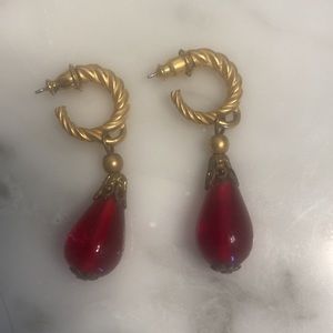 Red and gold plated earrings